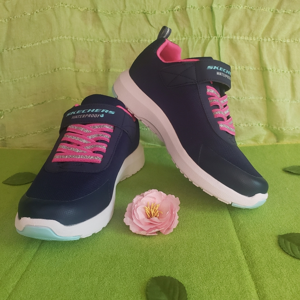 Skechers Kids Navy Blue and Pink Sneakers